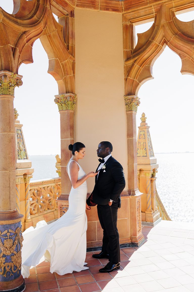a bride and groom sharing their private vows.